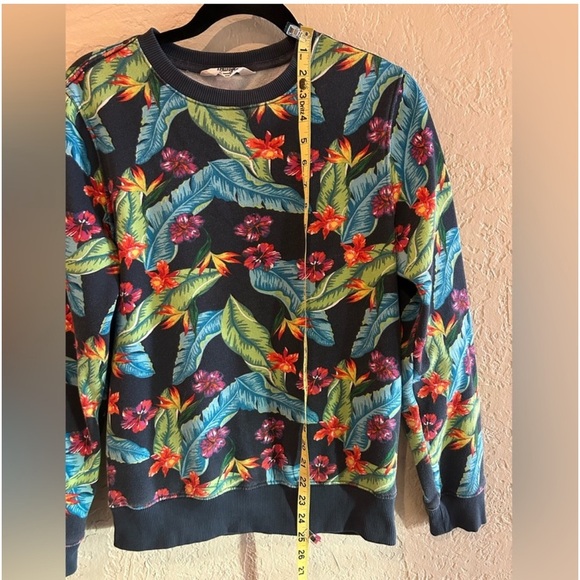 Chubbies loungewear sweatshirt with blue, green and red floral print size S - Picture 5 of 6